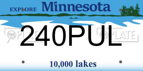 240PUL Minnesota License Plate
