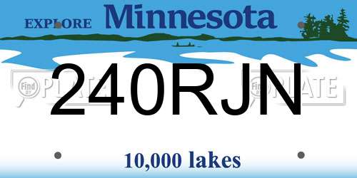240RJN Minnesota License Plate