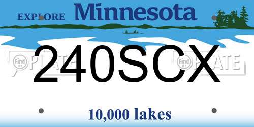 240SCX Minnesota License Plate