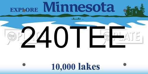 240TEE Minnesota License Plate