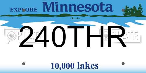 240THR Minnesota License Plate