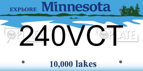 240VCT Minnesota License Plate