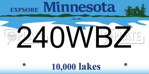 240WBZ Minnesota License Plate
