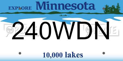 240WDN Minnesota License Plate