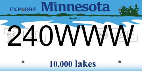 240WWW Minnesota License Plate