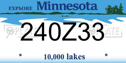 240Z33 Minnesota License Plate