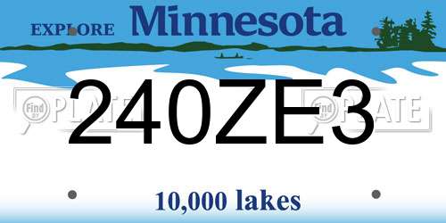 240ZE3 Minnesota License Plate