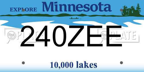240ZEE Minnesota License Plate