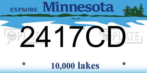 2417CD Minnesota License Plate