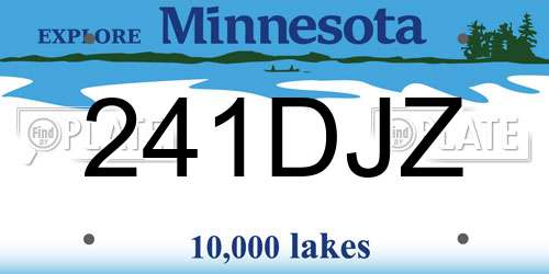 241DJZ Minnesota License Plate