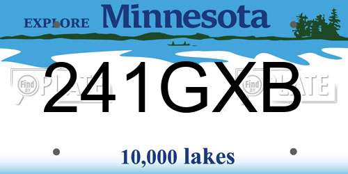 241GXB Minnesota License Plate