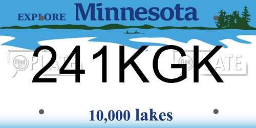 241KGK Minnesota License Plate