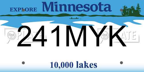 241MYK Minnesota License Plate
