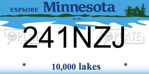 241NZJ Minnesota License Plate