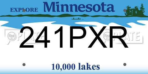 241PXR Minnesota License Plate