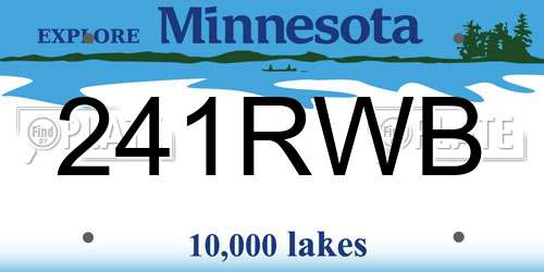 241RWB Minnesota License Plate