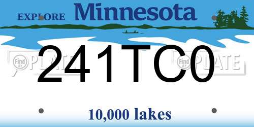 241TC0 Minnesota License Plate