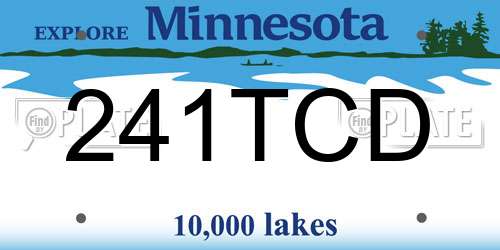 241TCD Minnesota License Plate