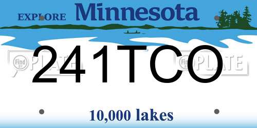 241TCO Minnesota License Plate
