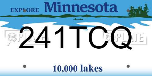 241TCQ Minnesota License Plate