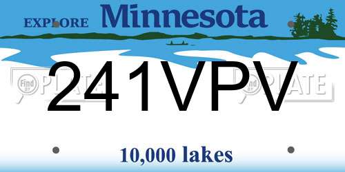 241VPV Minnesota License Plate