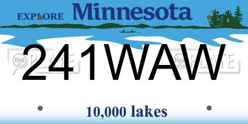 241WAW Minnesota License Plate