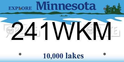 241WKM Minnesota License Plate