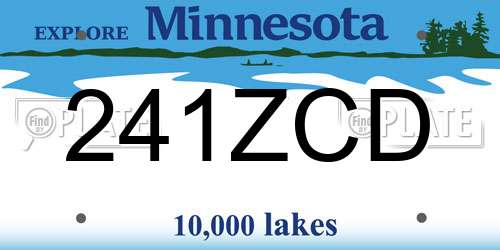 241ZCD Minnesota License Plate
