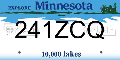 241ZCQ Minnesota License Plate