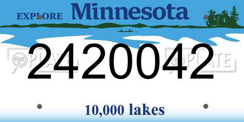 2420042 Minnesota License Plate