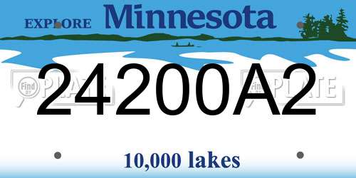 24200A2 Minnesota License Plate