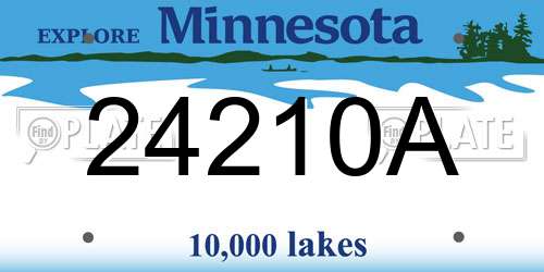 24210A Minnesota License Plate