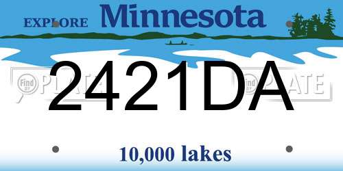 2421DA Minnesota License Plate