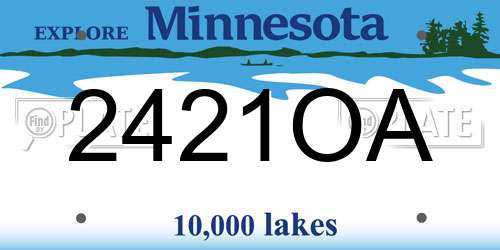 2421OA Minnesota License Plate