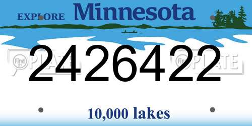 2426422 Minnesota License Plate