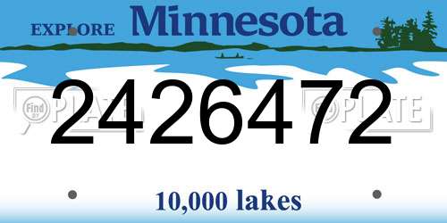 2426472 Minnesota License Plate