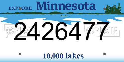 2426477 Minnesota License Plate