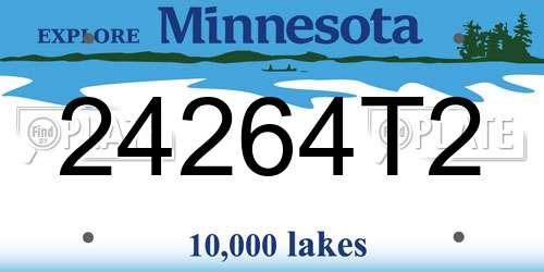 24264T2 Minnesota License Plate