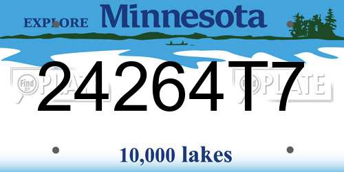 24264T7 Minnesota License Plate
