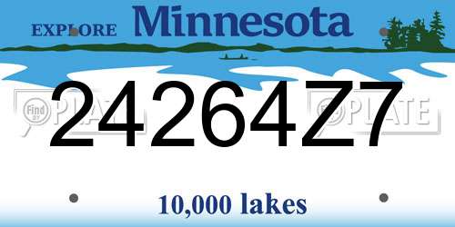 24264Z7 Minnesota License Plate