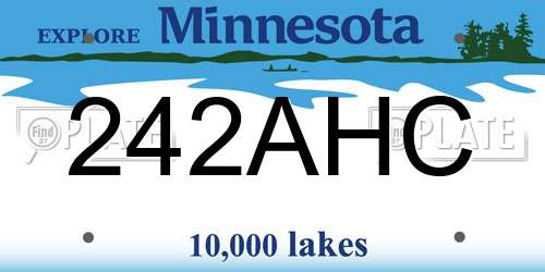 242AHC Minnesota License Plate