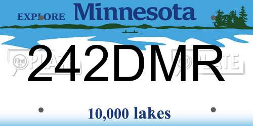 242DMR Minnesota License Plate