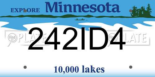 242ID4 Minnesota License Plate