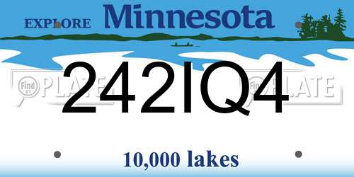 242IQ4 Minnesota License Plate