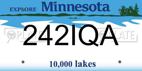 242IQA Minnesota License Plate