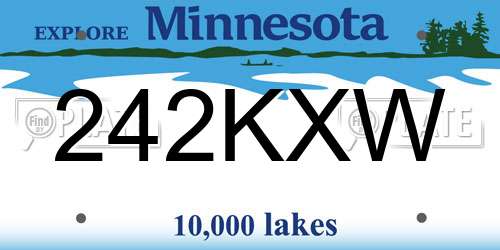 242KXW Minnesota License Plate