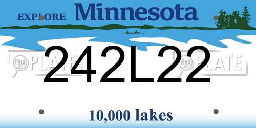 242L22 Minnesota License Plate