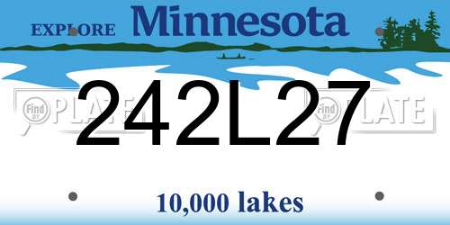242L27 Minnesota License Plate