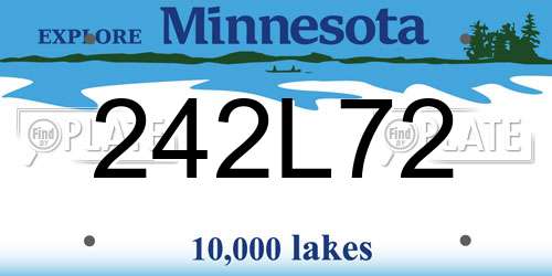 242L72 Minnesota License Plate