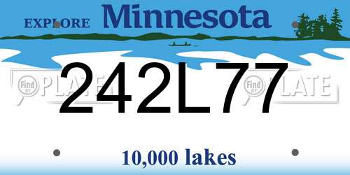242L77 Minnesota License Plate